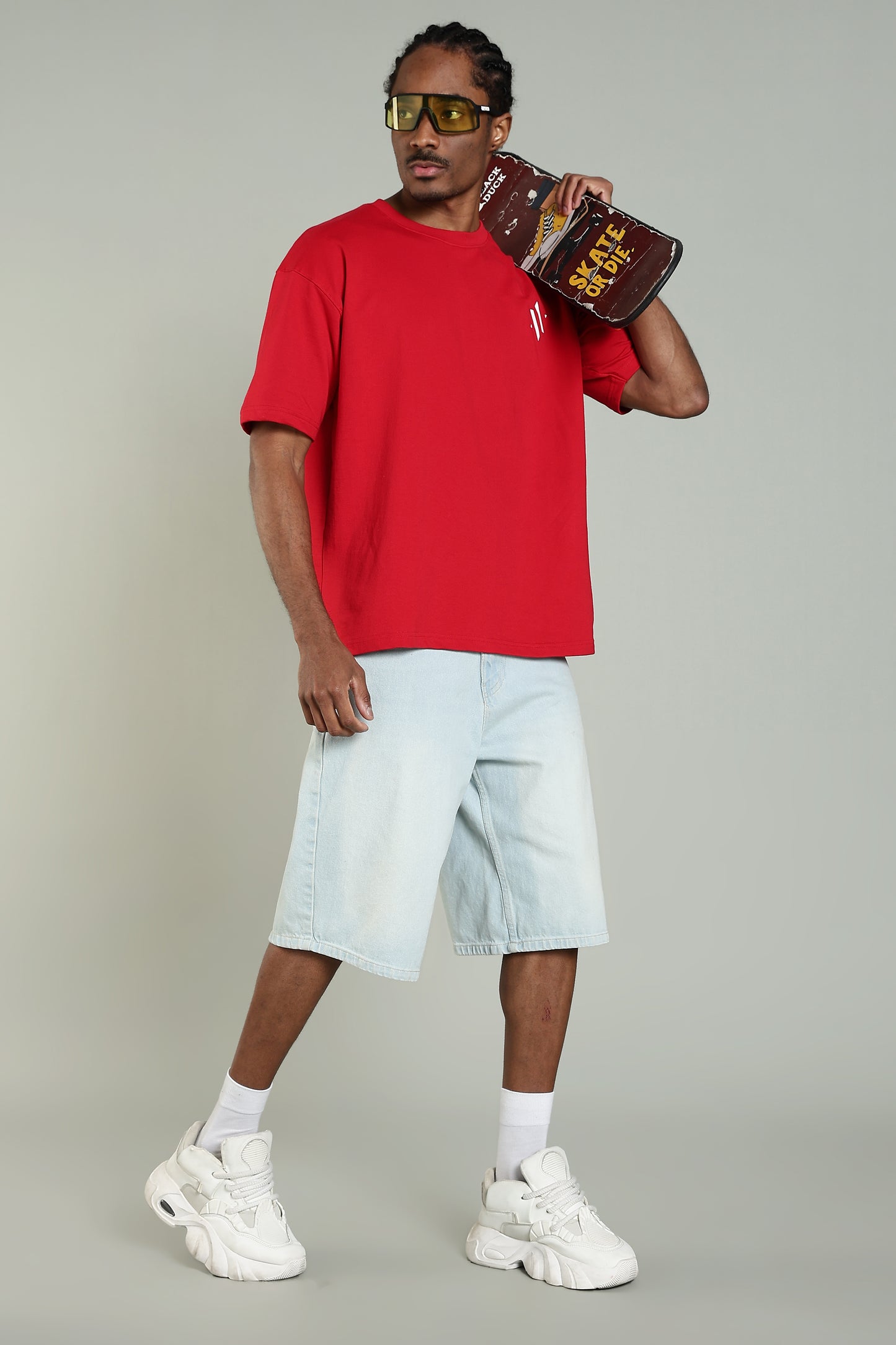 BLOOD MOON - BACK PRINT TEE (RED)- Relaxed Fit Cotton T-Shirt