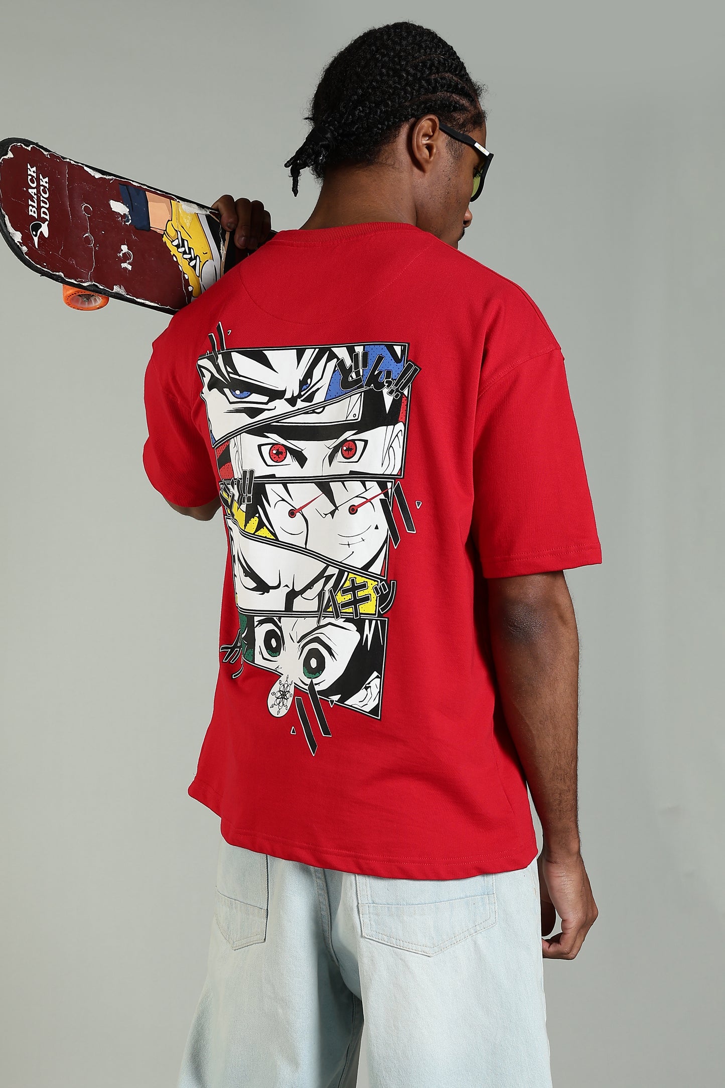 AKATSUKI BLOOD – NARUTO BACK PRINT TEE (RED)- Relaxed Fit Cotton T-Shirt