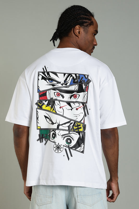 BACKWATCH - BACK PRINT TEE (WHITE)- Relaxed Fit Cotton T-Shirt