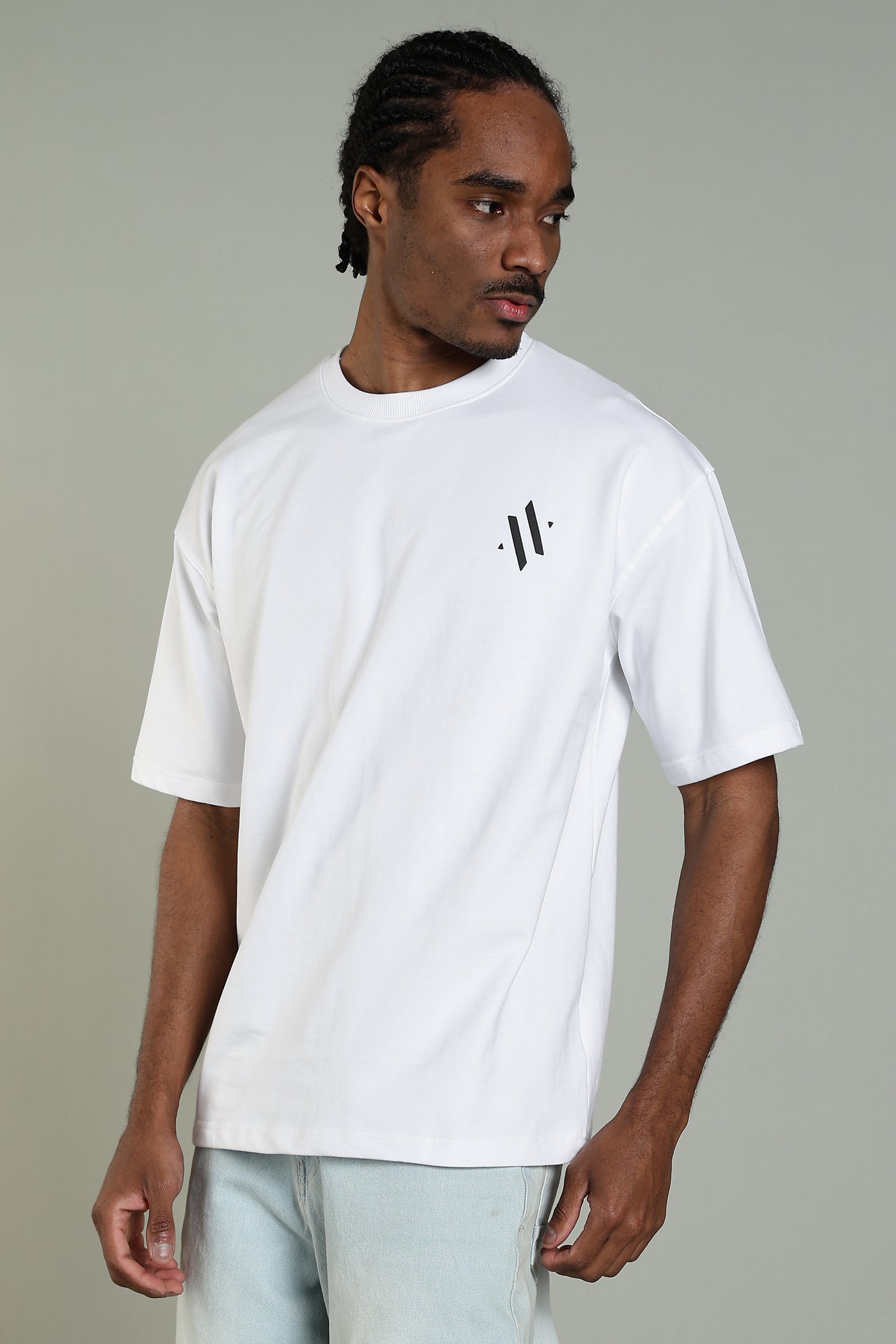 BACKWATCH - BACK PRINT TEE (WHITE)- Relaxed Fit Cotton T-Shirt