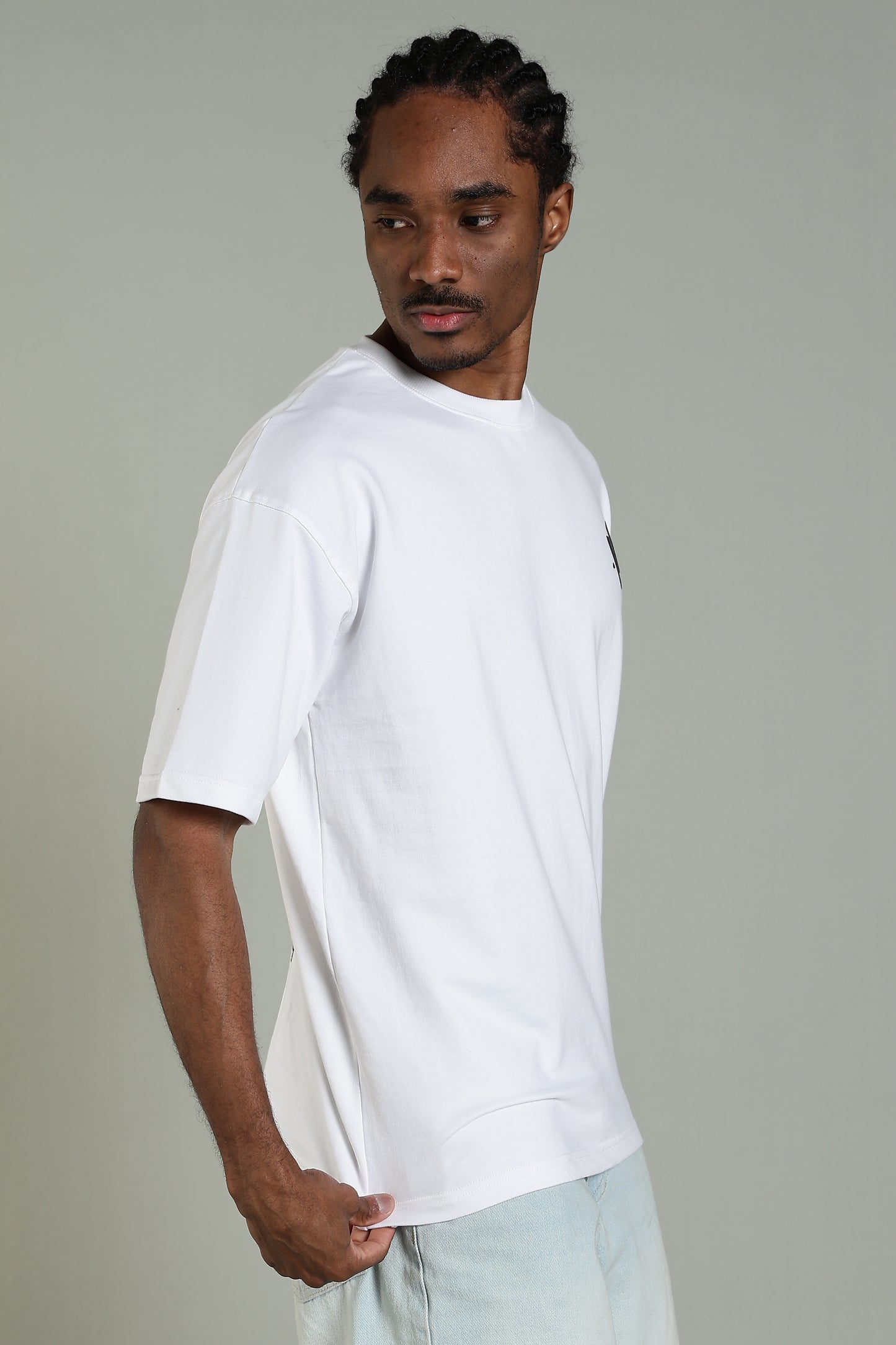 BACKWATCH - BACK PRINT TEE (WHITE)- Relaxed Fit Cotton T-Shirt