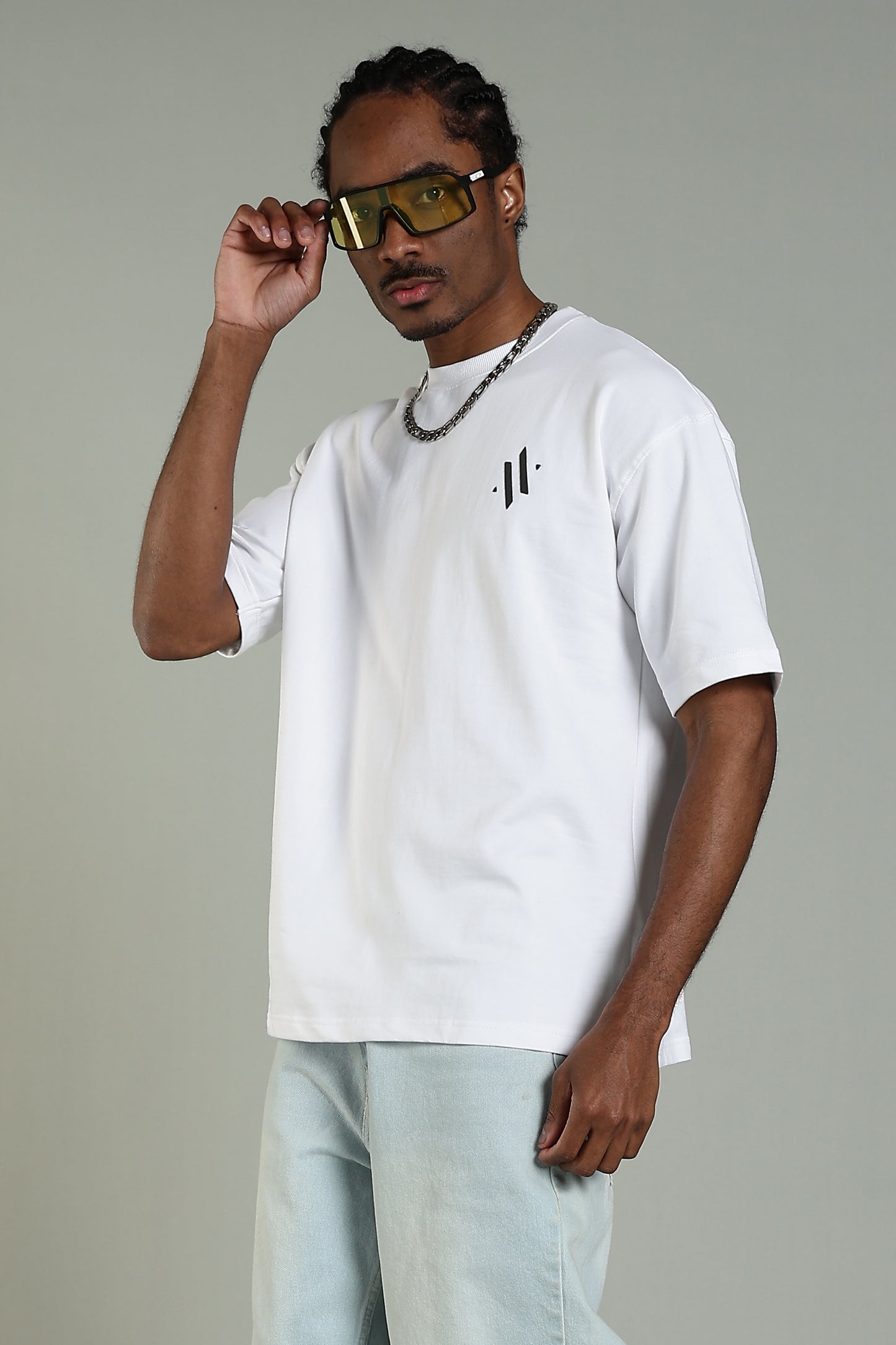 BACKWATCH - BACK PRINT TEE (WHITE)- Relaxed Fit Cotton T-Shirt