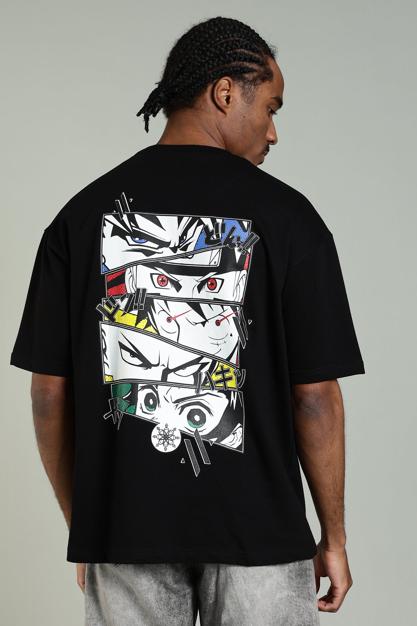 SHADOW NINJA - NARUTO-INSPIRED GRAPHIC TEE(BLACK)- Relaxed Fit Cotton T-Shirt