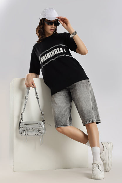ORIGINALS /// Supreme Black  – Relaxed Fit Cotton T-Shirt