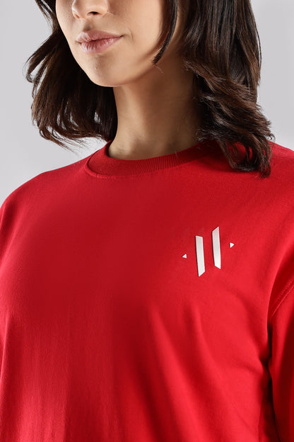 BLOOD MOON - BACK PRINT TEE (RED)- Relaxed Fit Cotton T-Shirt