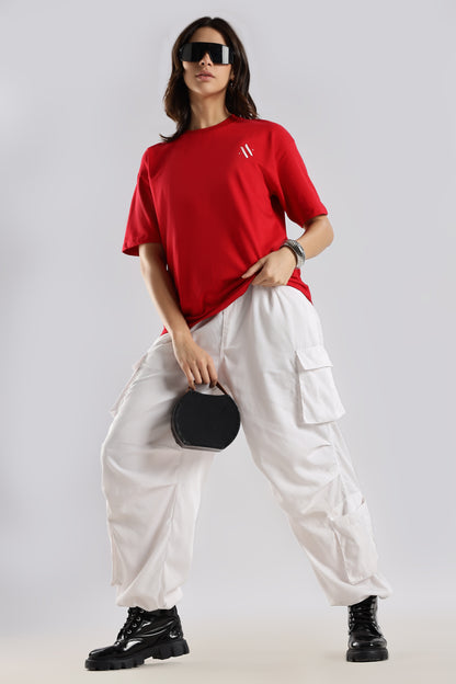 BLOOD MOON - BACK PRINT TEE (RED)- Relaxed Fit Cotton T-Shirt