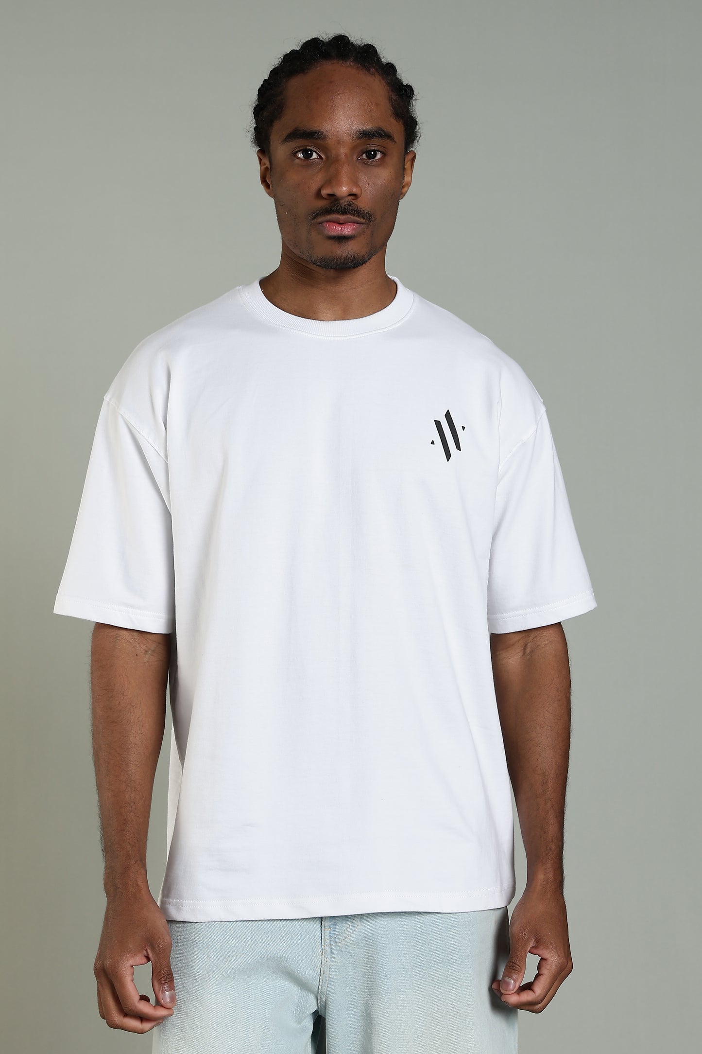 BACKWATCH - BACK PRINT TEE (WHITE)- Relaxed Fit Cotton T-Shirt