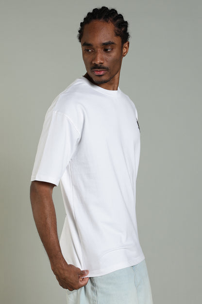 BACKWATCH - BACK PRINT TEE (WHITE)- Relaxed Fit Cotton T-Shirt