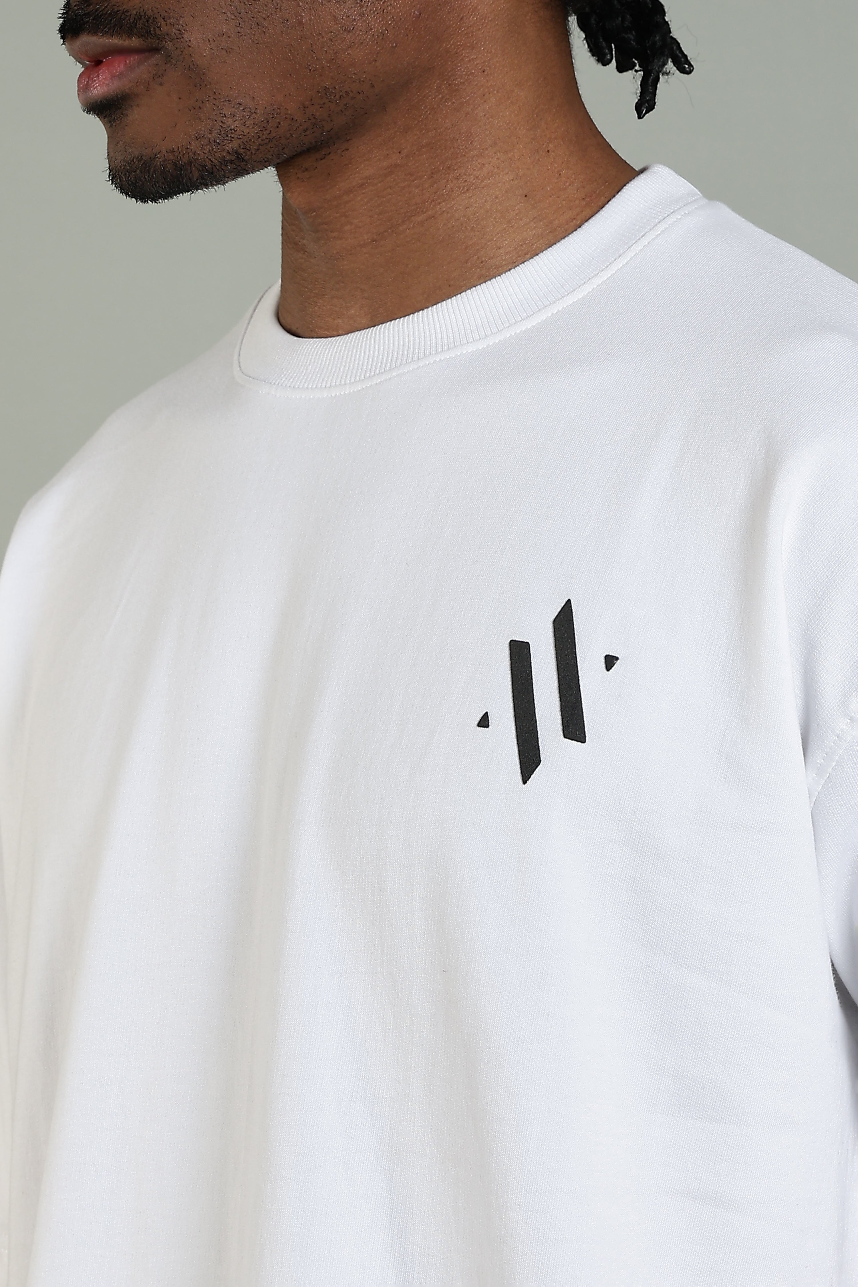 BACKWATCH - BACK PRINT TEE (WHITE)- Relaxed Fit Cotton T-Shirt