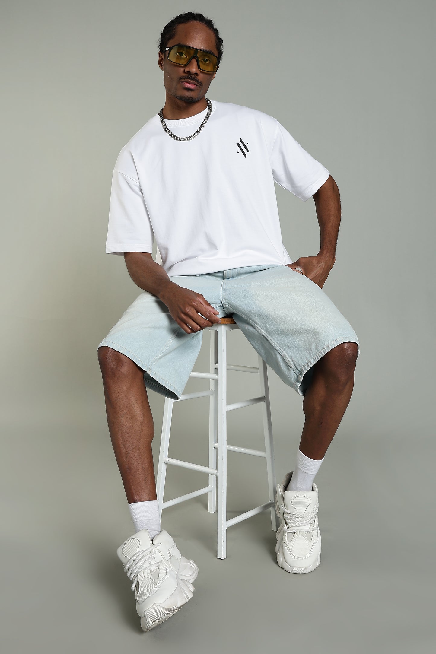 BACKWATCH - BACK PRINT TEE (WHITE)- Relaxed Fit Cotton T-Shirt